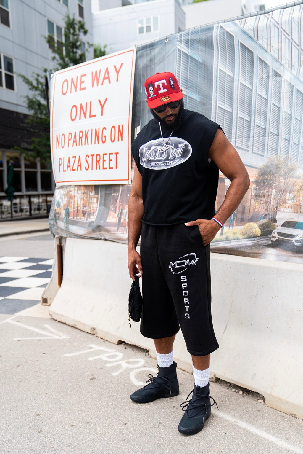 “Chrome” Black 3/4 Sweatshorts