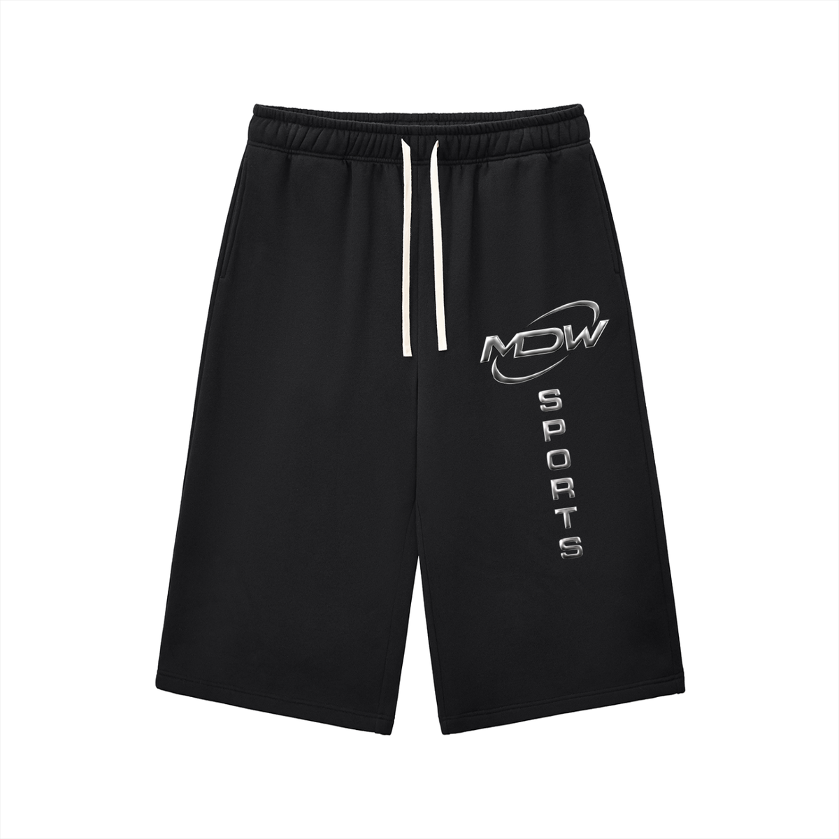 “Chrome” Black 3/4 Sweatshorts