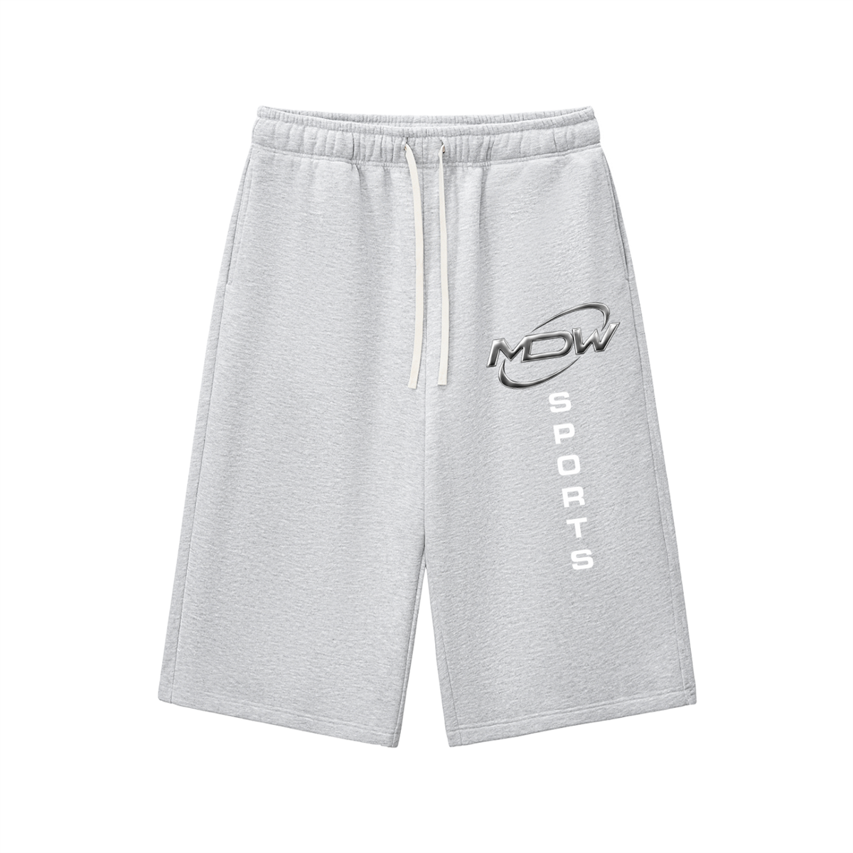 “Chrome” Grey 3/4 Sweatshorts